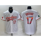 Los Angeles Dodgers #17 Shohei Ohtani White Puhics Mexico Cool Base Stitched Jersey