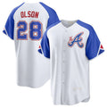 Atlanta Braves #28 Matt Olson White Puhics 2023 City Connect Cool Base Stitched Jersey
