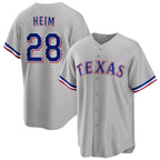Texas Rangers #28 Jonah Heim Gray Puhics Cool Base Stitched Jersey