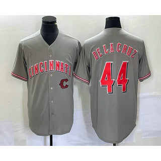Cincinnati Reds #44 Elly De La Cruz Grey Puhics Cool Base Stitched Jersey