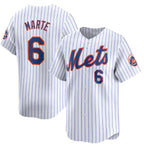 New York Mets #6 Starling Marte White Puhics 2024 Home Limited Stitched Jersey