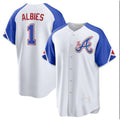 Atlanta Braves #1 Ozzie Albies White Puhics 2023 City Connect Cool Base Stitched Jersey