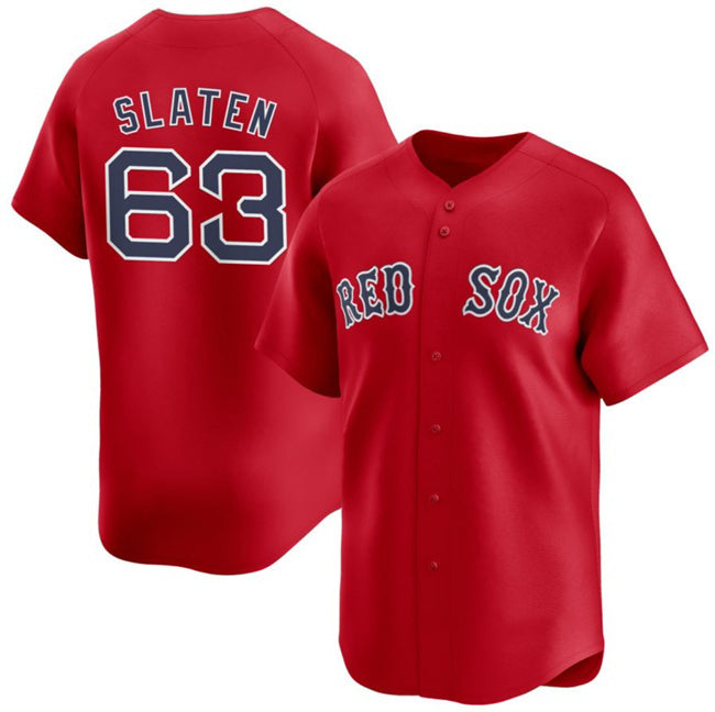 Boston Red Sox #63 Justin Slaten Red Puhics 2025 Alternate Limited Stitched Jersey