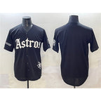Houston Astros Blank Black Puhics Gothic 'Houston Born Barrio Raised' Limited Stitched Jersey