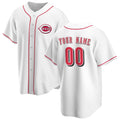 Custom Cincinnati Reds White Puhics Home Replica Jersey