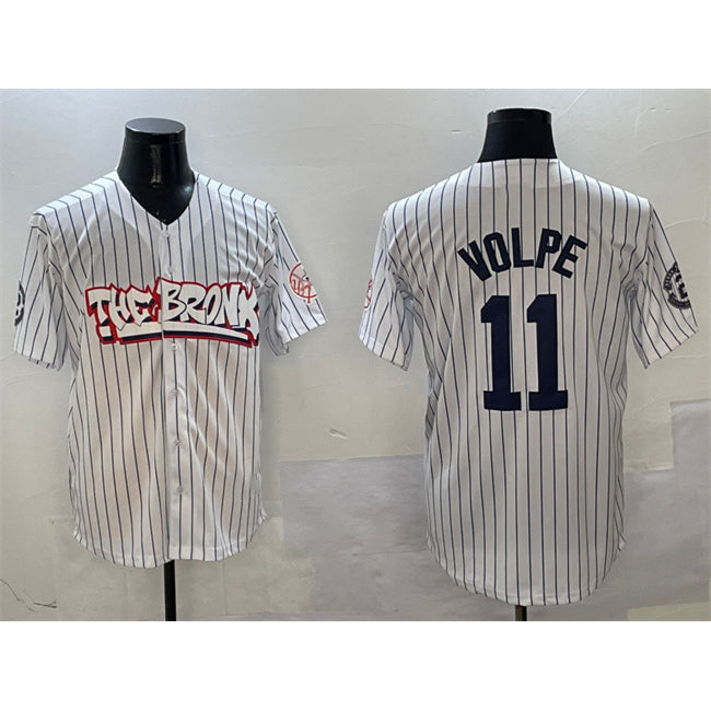 New York Yankees #11 Anthony Volpe White Puhics Bronx Graffiti Vapor Limited Stitched Jersey