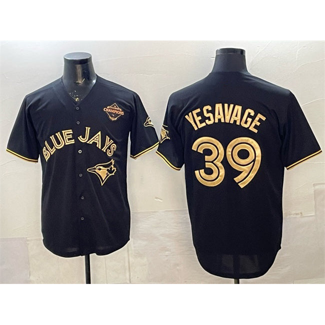 Toronto Blue Jays #39 Trey Yesavage Black Gold Puhics 2025 American League Champions Limited Stitched Jersey