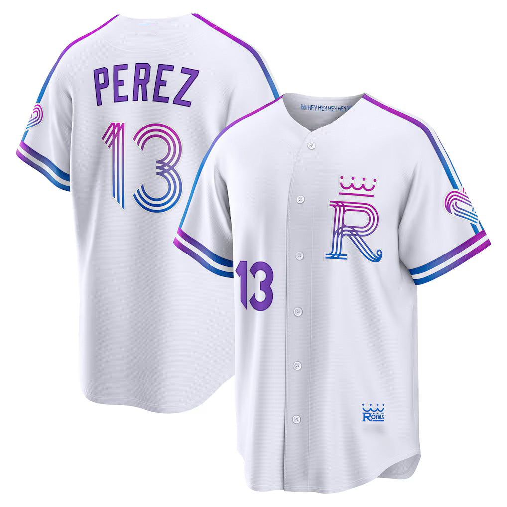 Kansas City Royals #13 Salvador Perez White Puhics 2026 City Connect Stadium Jersey