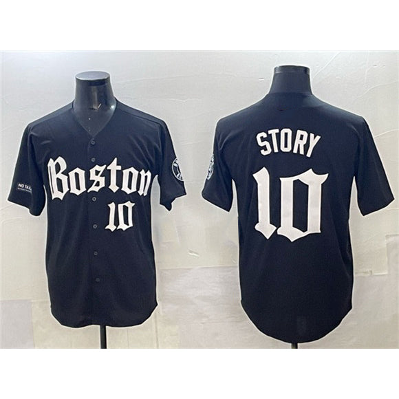 Boston Red Sox #10 Trevor Story Black Puhics Gothic Vapor Limited Stitched Jersey