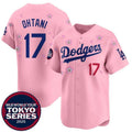 Los Angeles Dodgers #17 Shohei Ohtani Pink Puhics 2025 Tokyo Series Limited Stitched Jersey