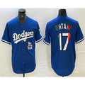 Los Angeles Dodgers #17 Shohei Ohtani Mexico Blue Puhics Cool Base Stitched Jersey 2