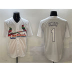 St. Louis Cardinals #1 Ozzie Smith White Puhics Cool Base Stitched Jersey