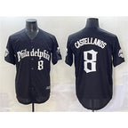 Philadelphia Phillies #8 Nick Castellanos Black Puhics Gothic Vapor Limited Stitched Jersey