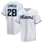 Miami Marlins #28 Kyle Stowers White Puhics Home Replica Jersey