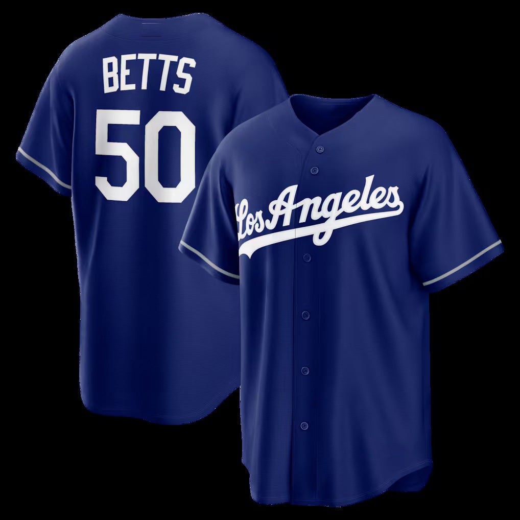 Los Angeles Dodgers #50 Mookie Betts Royal Puhics Alternate Replica Jersey