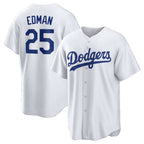 Los Angeles Dodgers #25 Tommy Edman White Puhics Home Replica Jersey