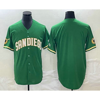San Diego Padres Blank Green Puhics Cool Base Stitched Jersey