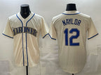 Seattle Mariners #12 Josh Naylor Cream Puhics Alternate Stitched Jersey