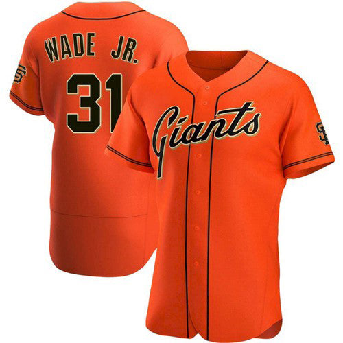 San Francisco Giants #31 LaMonte Wade Jr Orange Puhics 2021 Alternate Jersey