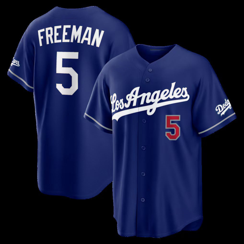 Los Angeles Dodgers #5 Freddie Freeman Royal Puhics Alternate Stadium Jersey