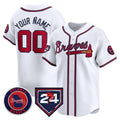 Custom Atlanta Braves White Puhics 2024 Spring Training Patch Limited Stitched Jersey