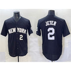 New York Yankees #2 Derek Jeter Black Puhics Limited Stitched Jersey