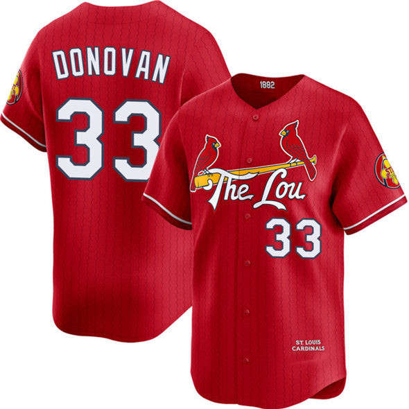 St. Louis Cardinals #33 Brendan Donovan Red Puhics 2024 City Connect Limited Stitched Jersey