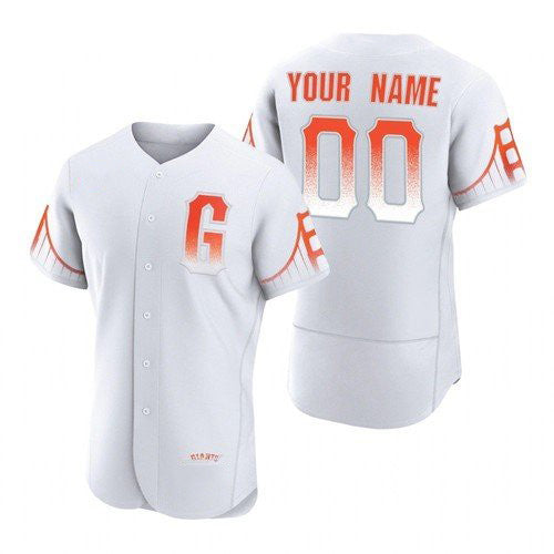Custom San Francisco Giants White Puhics 2021 City Connect Flex Base Jersey