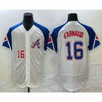 Atlanta Braves #16 Travis dArnaud Number White Puhics 2023 City Connect Flex Base Stitched Jersey 2