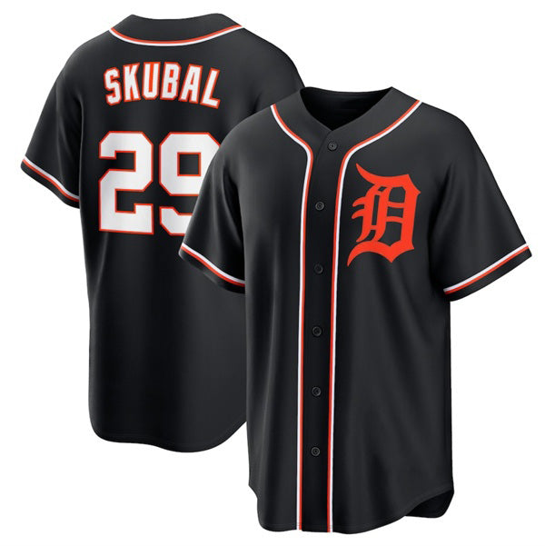 Detroit Tigers #29 Tarik Skubal Black Puhics Out Stitched Jersey