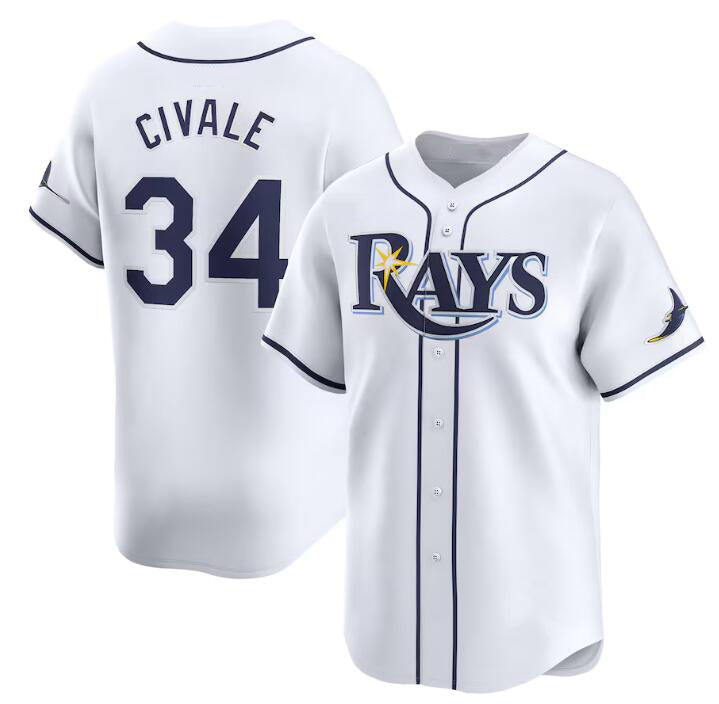 Tampa Bay Rays #34 aron Civale White Puhics Home Limited Stitched Jersey