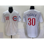 Chicago Cubs #30 Kyle Tucker White Puhics Pinstripe 2nd Alternate Limited Stitched Jersey