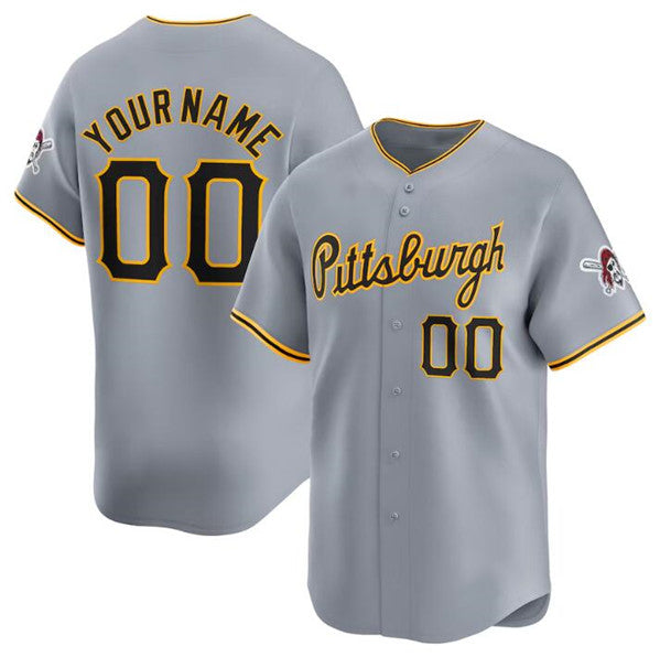 Custom Pittsburgh Pirates Active Player Gray Puhics Away Limited Stitched Jersey