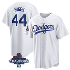 Los Angeles Dodgers #44 Andy Pages White Puhics 2024 World Series Cool Base Stitched Jersey