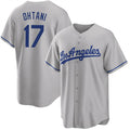 Los Angeles Dodgers #17 Shohei Ohtani Gray Puhics Cool Base Stitched Jersey
