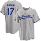 Los Angeles Dodgers #17 Shohei Ohtani Gray Puhics Cool Base Stitched Jersey