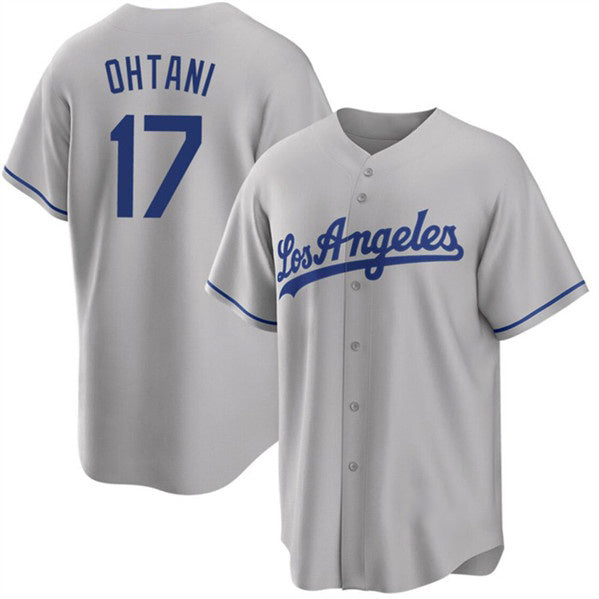 Los Angeles Dodgers #17 Shohei Ohtani Gray Puhics Cool Base Stitched Jersey