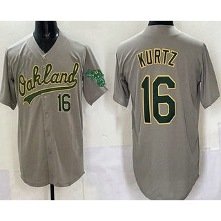 Oakland Athletics #16 Nick Kurtz Gray Puhics Limited Jersey