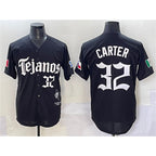 Texas Rangers #32 Evan Carter Black Puhics Mexico 2025 Vapor Premier Limited Stitched Jersey