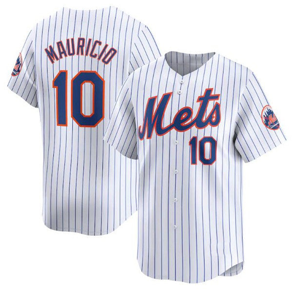 New York Mets #10 Ronny Mauricio White Puhics 2024 Home Limited Stitched Jersey