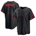 Cincinnati Reds #8 Joe Morgan Black Puhics City Connect Replica Player Jersey