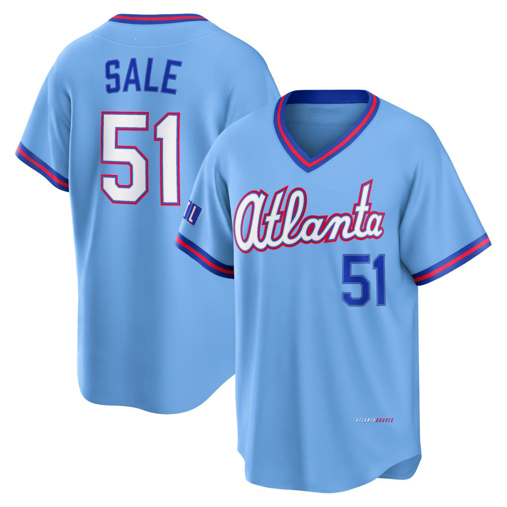 Atlanta Braves #51 Chris Sale Powder Blue Puhics 2026 City Connect Stadium Jersey