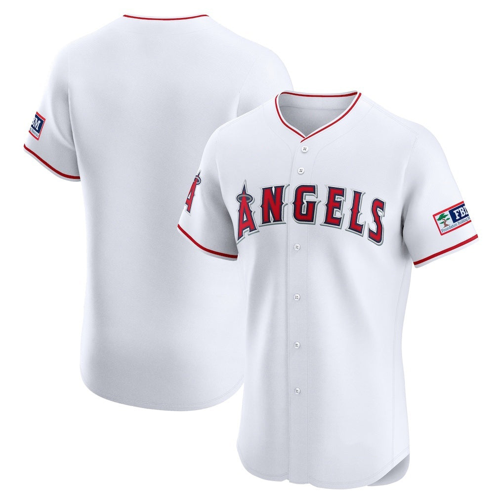 Los Angeles Angels White Puhics Home Elite Patch Jersey